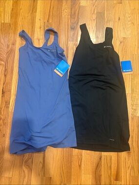 Columbia Sleeveless Athletic Tank Dresses - Blue & Black Duo